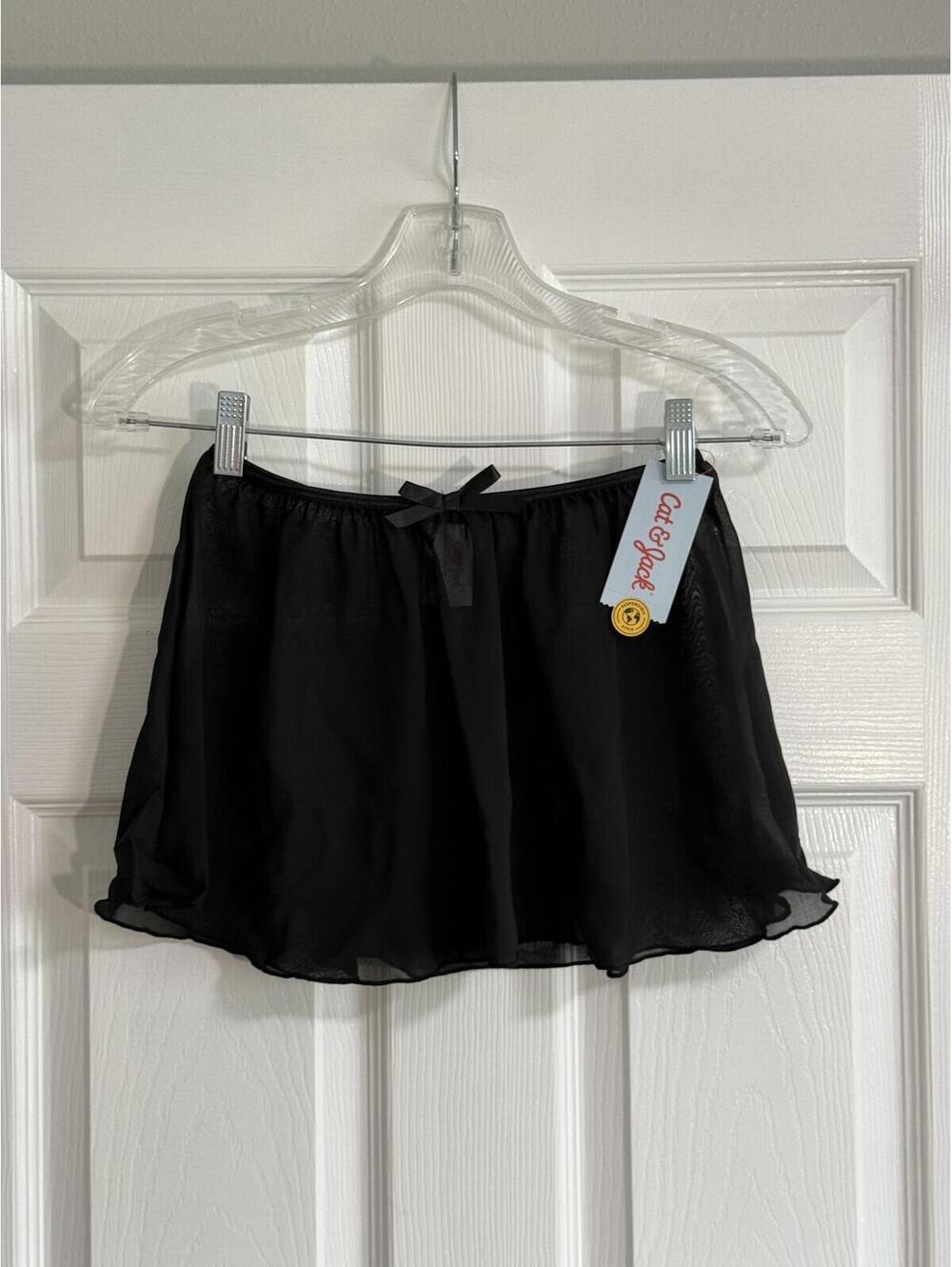 Cat & Jack Black Sheer Overlay Skirt – Size L (10/12), NWT